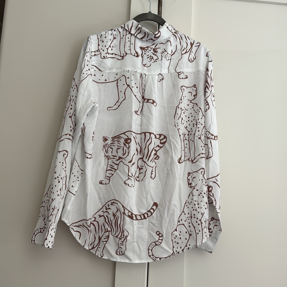Rails White Animal Print button down Shirt - Picture 2 of 2